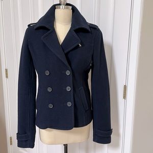 Abercrombie and Fitch size large pea coat, jacket, 80% wool. Very nice condition